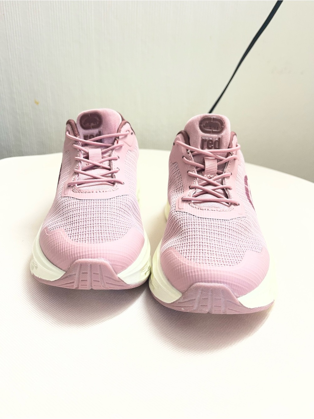 Red Kids Pink Mesh Lace-Up Sneakers